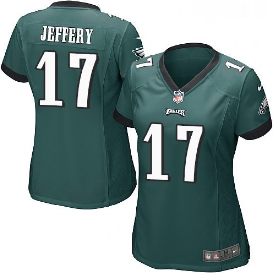 Womens Nike Philadelphia Eagles 17 Alshon Jeffery Game Midnight Green Team Color NFL Jersey Womens Nike Philadelphia Eagles 17 Alshon Jeffery Game Midnight Green Team Color NFL Jersey
