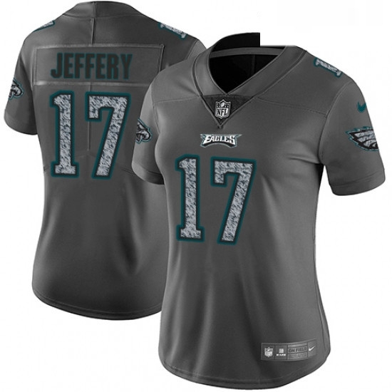 Womens Nike Philadelphia Eagles 17 Alshon Jeffery Gray Static Vapor Untouchable Limited NFL Jersey Womens Nike Philadelphia Eagles 17 Alshon Jeffery Gray Static Vapor Untouchable Limited NFL Jersey