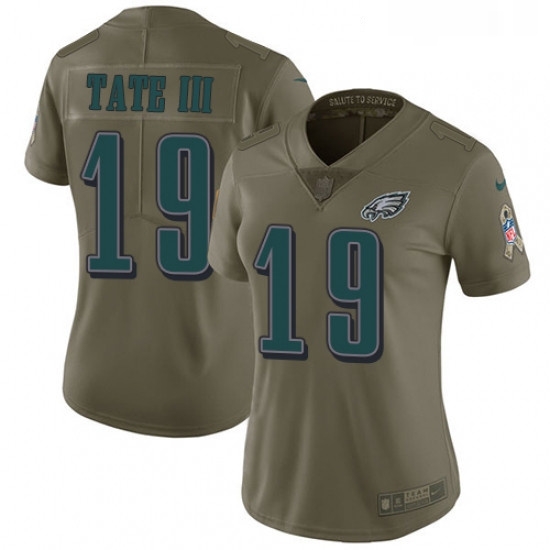 Womens Nike Philadelphia Eagles 19 Golden Tate III Limited Olive 2017 Salute to Service NFL Jerse Womens Nike Philadelphia Eagles 19 Golden Tate III Limited Olive 2017 Salute to Service NFL Jerse