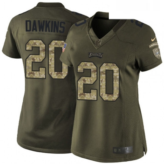 Womens Nike Philadelphia Eagles 20 Brian Dawkins Elite Green Salute to Service NFL Jersey Womens Nike Philadelphia Eagles 20 Brian Dawkins Elite Green Salute to Service NFL Jersey