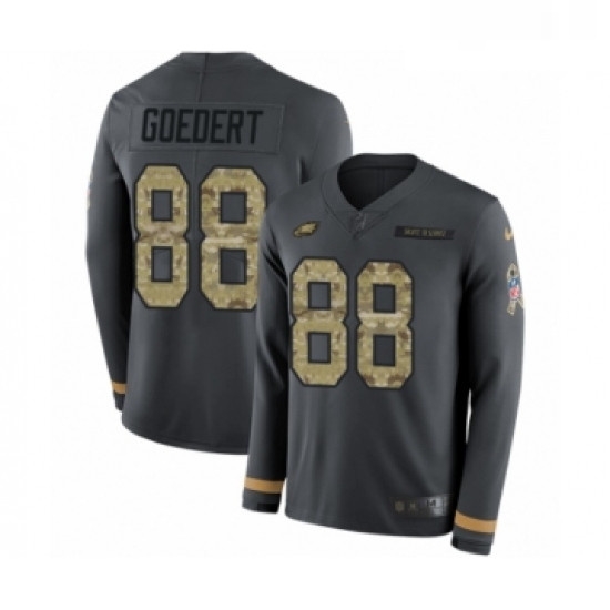 Youth Nike Philadelphia Eagles 88 Dallas Goedert Limited Black Salute to Service Therma Long Sleeve NFL Jersey Youth Nike Philadelphia Eagles 88 Dallas Goedert Limited Black Salute to Service Therma Long Sleeve NFL Jersey