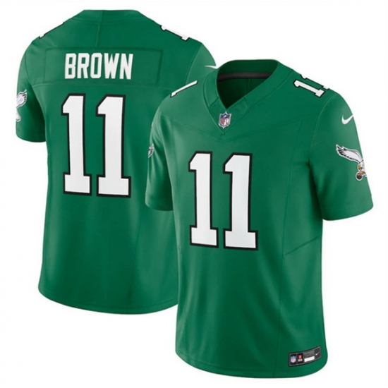 Youth Philadelphia Eagles 11 A J Brown Green 2023 F U S E Stitched Football Jersey Youth Philadelphia Eagles 11 A J Brown Green 2023 F U S E Stitched Football Jersey