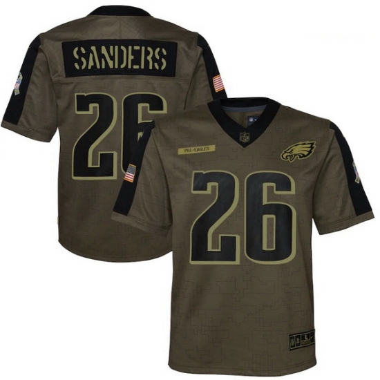 Youth Philadelphia Eagles Miles Sanders Nike Olive 2021 Salute To Service Game Jersey Youth Philadelphia Eagles Miles Sanders Nike Olive 2021 Salute To Service Game Jersey