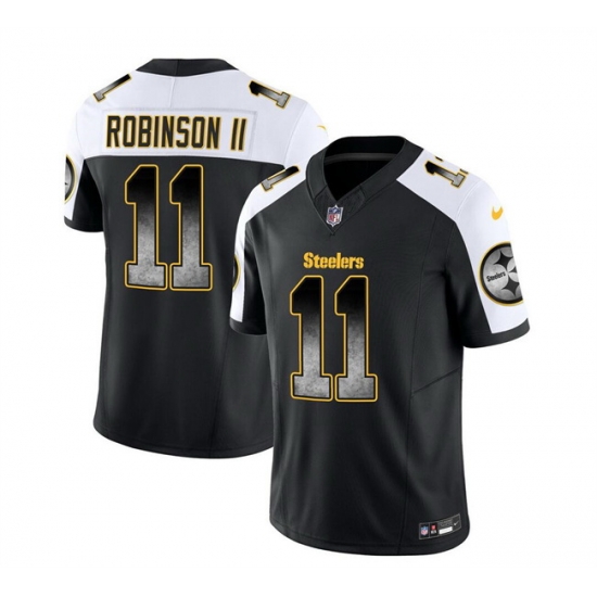 Men Pittsburgh Steelers 11 Allen Robinson II Black White 2023 F U S E Vapor Untouchable Limited Stitched Jersey Men Pittsburgh Steelers 11 Allen Robinson II Black White 2023 F U S E Vapor Untouchable Limited Stitched Jersey
