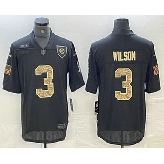Men Pittsburgh Steelers 3 Russell Wilson Black Camo 2020 Salute To Service Stitched NFL Nike Limited Jersey Men Pittsburgh Steelers 3 Russell Wilson Black Camo 2020 Salute To Service Stitched NFL Nike Limited Jersey