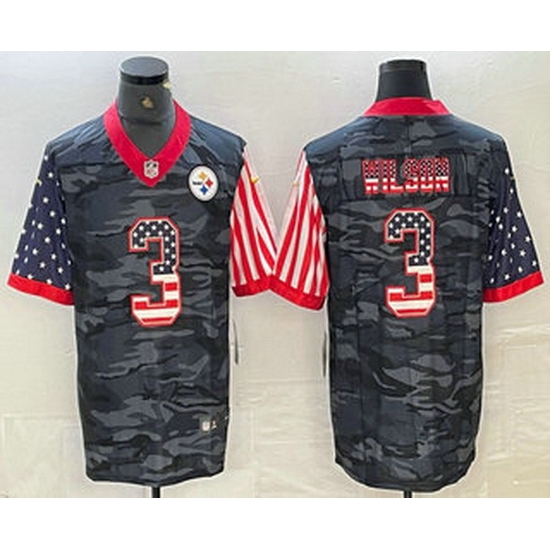 Men Pittsburgh Steelers 3 Russell Wilson USA Camo 2020 Salute To Service Stitched NFL Nike Limited Jersey Men Pittsburgh Steelers 3 Russell Wilson USA Camo 2020 Salute To Service Stitched NFL Nike Limited Jersey