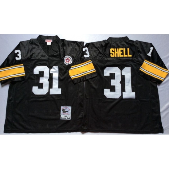 Men Pittsburgh Steelers 31 Donnie Shell Black M&N Throwback Jersey Men Pittsburgh Steelers 31 Donnie Shell Black M&N Throwback Jersey