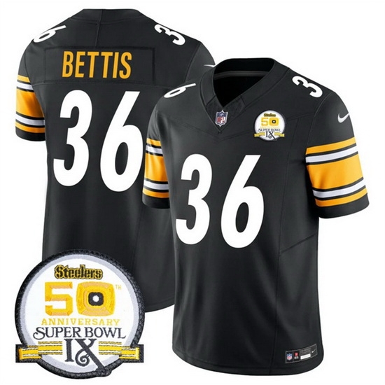 Men Pittsburgh Steelers 36 Jerome Bettis Black 2024 F U S E 50th Anniversary Of Super Bowl IX Alternate Vapor Untouchable Limited Stitched Jersey Men Pittsburgh Steelers 36 Jerome Bettis Black 2024 F U S E 50th Anniversary Of Super Bowl IX Alternate Vapor Untouchable Limited Stitched Jersey