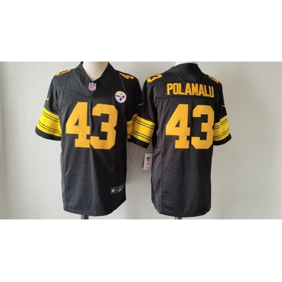 Men Pittsburgh Steelers 43 Troy Polamalu Black 2023 F U S E Color Rush Vapor Untouchable Color Rish Limited Jersey Men Pittsburgh Steelers 43 Troy Polamalu Black 2023 F U S E Color Rush Vapor Untouchable Color Rish Limited Jersey