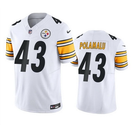 Men Pittsburgh Steelers 43 Troy Polamalu White 2023 F U S E Vapor Untouchable Color Rish Limited Football Stitched Jersey Men Pittsburgh Steelers 43 Troy Polamalu White 2023 F U S E Vapor Untouchable Color Rish Limited Football Stitched Jersey