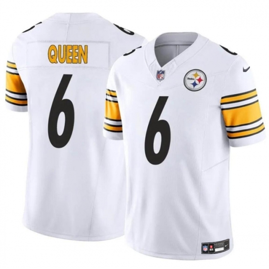 Men Pittsburgh Steelers 6 Patrick Queen White 2024 F U S E Alternate Vapor Untouchable Limited Stitched Jersey Men Pittsburgh Steelers 6 Patrick Queen White 2024 F U S E Alternate Vapor Untouchable Limited Stitched Jersey