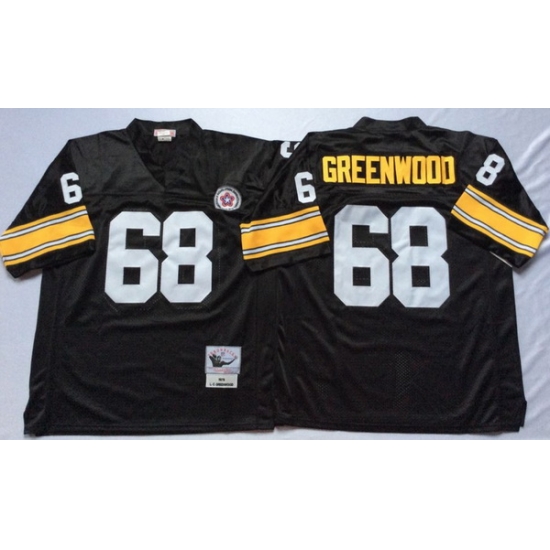 Men Pittsburgh Steelers 68 L. C. Greenwood Black M&N Throwback Jersey Men Pittsburgh Steelers 68 L. C. Greenwood Black M&N Throwback Jersey