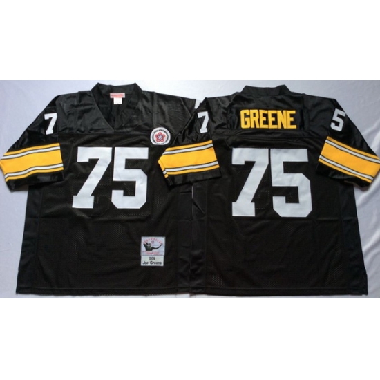 Men Pittsburgh Steelers 75 Joe Greene Black M&N Throwback Jersey Men Pittsburgh Steelers 75 Joe Greene Black M&N Throwback Jersey