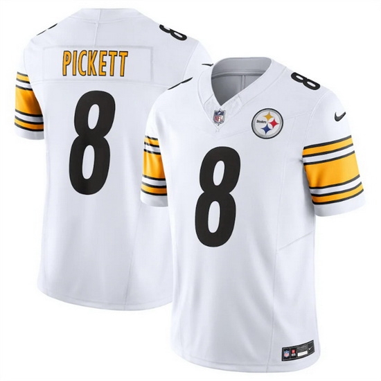 Men Pittsburgh Steelers 8 Kenny Pickett White 2023 F.U.S.E. Vapor Untouchable Limited Jersey Men Pittsburgh Steelers 8 Kenny Pickett White 2023 F.U.S.E. Vapor Untouchable Limited Jersey