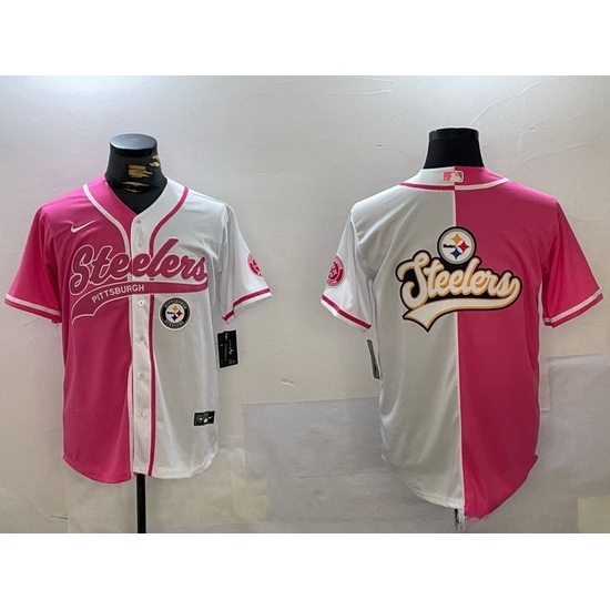 Men Pittsburgh Steelers Big Logo 2024 Arctic Red White Salute To Service Stitched Baseball Jersey 1 Men Pittsburgh Steelers Big Logo 2024 Arctic Red White Salute To Service Stitched Baseball Jersey 1