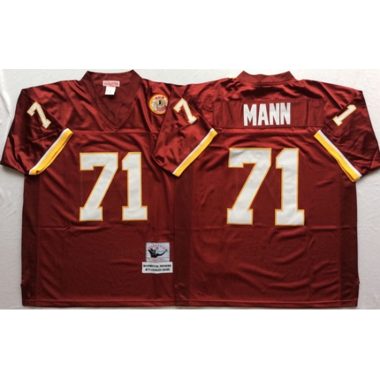 Men Redskins 71 Charles Mann Red M&N Throwback Jersey Men Redskins 71 Charles Mann Red M&N Throwback Jersey