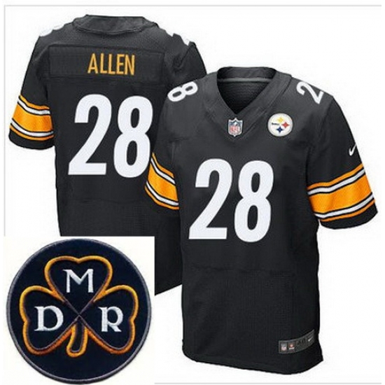 Men's Nike Pittsburgh Steelers #28 Cortez Allen Black Team Color Stitched NFL Elite MDR Dan Rooney Patch Jersey Men's Nike Pittsburgh Steelers #28 Cortez Allen Black Team Color Stitched NFL Elite MDR Dan Rooney Patch Jersey