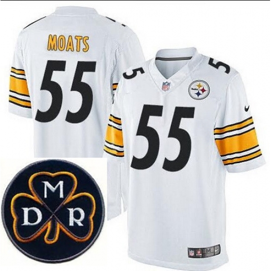 Men's Nike Pittsburgh Steelers #55 Arthur Moats Elite White NFL MDR Dan Rooney Patch Jersey Men's Nike Pittsburgh Steelers #55 Arthur Moats Elite White NFL MDR Dan Rooney Patch Jersey