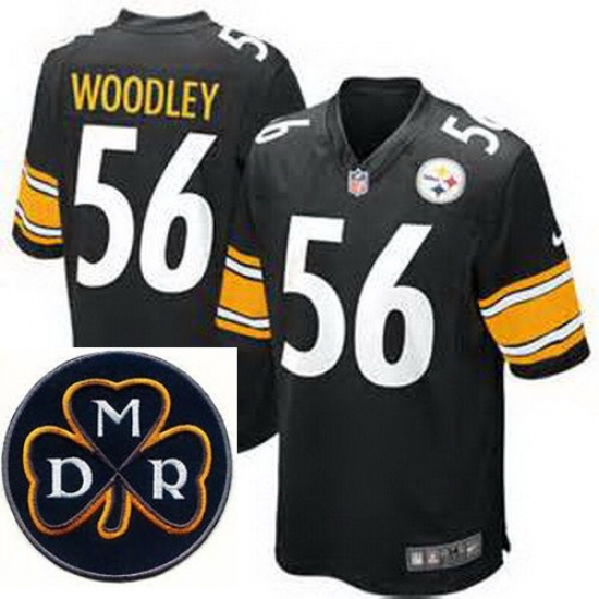Men's Nike Pittsburgh Steelers #56 Lamarr Woodley Black Elite MDR Dan Rooney Patch Jerseys Men's Nike Pittsburgh Steelers #56 Lamarr Woodley Black Elite MDR Dan Rooney Patch Jerseys