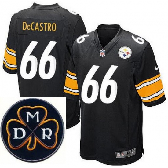 Men's Nike Pittsburgh Steelers #66 David DeCastro Black Elite MDR Dan Rooney Patch Jerseys Men's Nike Pittsburgh Steelers #66 David DeCastro Black Elite MDR Dan Rooney Patch Jerseys