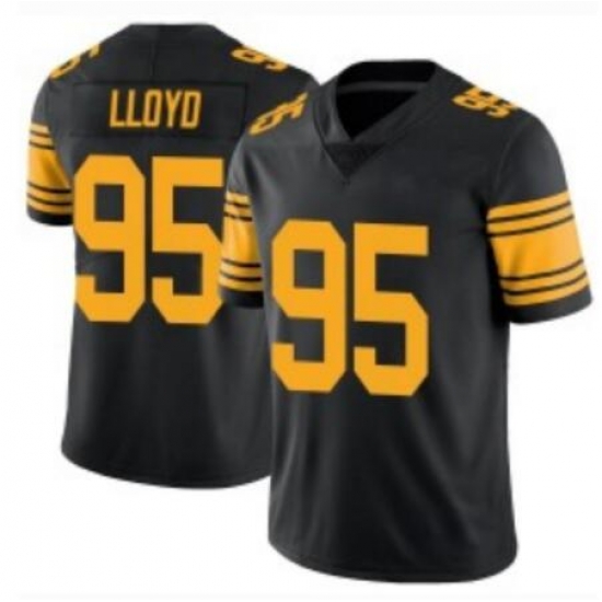 Men's Nike Pittsburgh Steelers #95 Greg Lloyd Black Rush NFL Stitched NFL Jersey Men's Nike Pittsburgh Steelers #95 Greg Lloyd Black Rush NFL Stitched NFL Jersey