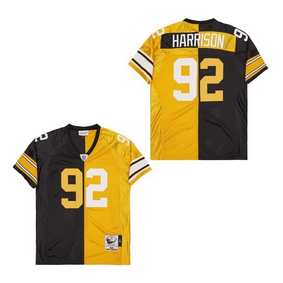 Men's Pittsburgh Steelers James Harrison #92 Gold Black Split Stitched NFL Football Jersey Men's Pittsburgh Steelers James Harrison #92 Gold Black Split Stitched NFL Football Jersey