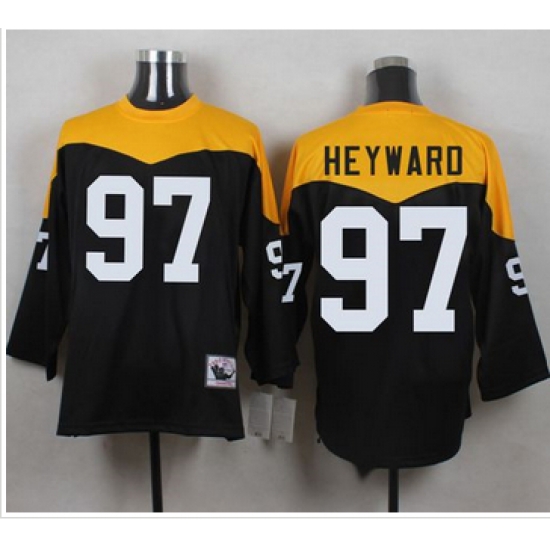 Mitchell And Ness 1967 Pittsburgh Steelers 97 Cameron Heyward Black Yelllow Throwback Men 27s Stitc Mitchell And Ness 1967 Pittsburgh Steelers 97 Cameron Heyward Black Yelllow Throwback Men 27s Stitc