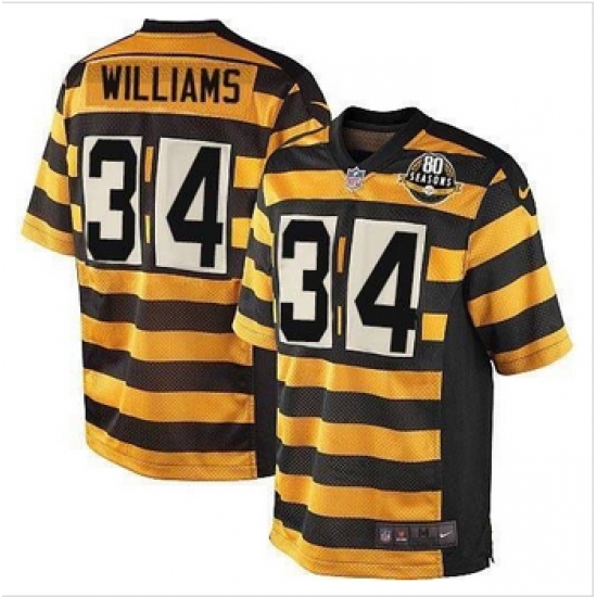New Pittsburgh Steelers #34 DeAngelo Williams Yellow Black Alternate 80TH Throwback Mens Stitched NFL Elite Jersey New Pittsburgh Steelers #34 DeAngelo Williams Yellow Black Alternate 80TH Throwback Mens Stitched NFL Elite Jersey