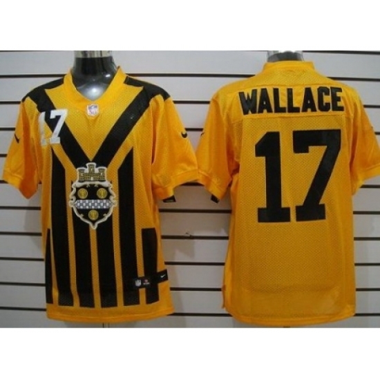 Nike Pittsburgh Steelers 17 Mike Wallace Yellow Elite1933s Throwback NFL Jersey Nike Pittsburgh Steelers 17 Mike Wallace Yellow Elite1933s Throwback NFL Jersey