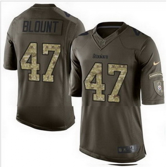 Nike Pittsburgh Steelers #47 Mel Blount Green Mens Stitched NFL Limited Salute to Service Jersey Nike Pittsburgh Steelers #47 Mel Blount Green Mens Stitched NFL Limited Salute to Service Jersey