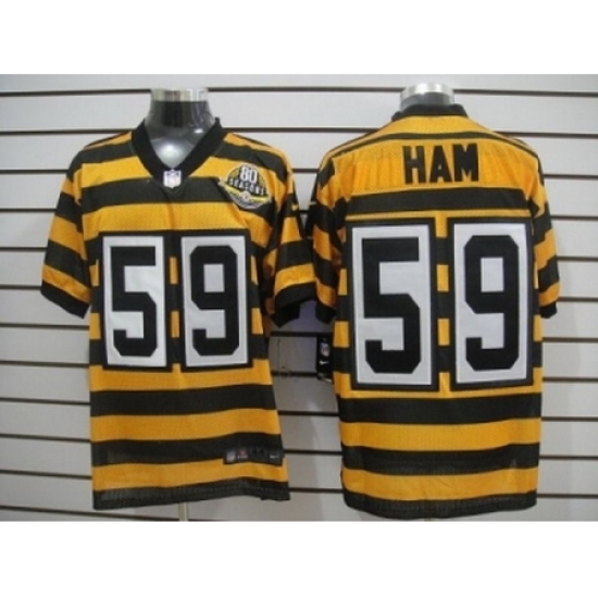 Nike Pittsburgh Steelers 59 Jack Ham Yellow Black Elite 80th Throwback NFL Jersey Nike Pittsburgh Steelers 59 Jack Ham Yellow Black Elite 80th Throwback NFL Jersey
