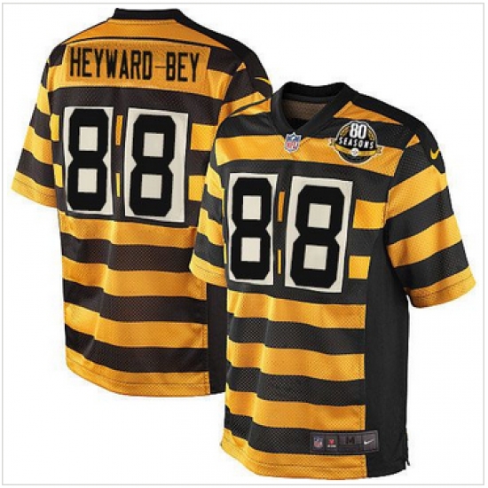Nike Pittsburgh Steelers #88 Darrius Heyward-Bey Yellow Black Alternate 80TH Throwback Mens Stitched NFL Elite Jersey Nike Pittsburgh Steelers #88 Darrius Heyward-Bey Yellow Black Alternate 80TH Throwback Mens Stitched NFL Elite Jersey