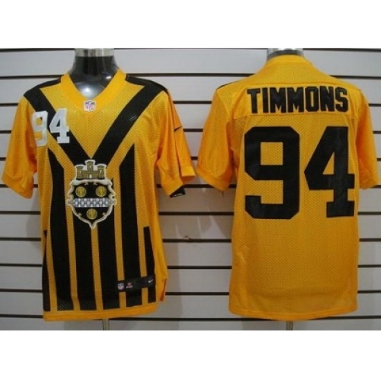 Nike Pittsburgh Steelers 94 Lawrence Timmons Yellow Elite 1933s Throwback NFL Jersey