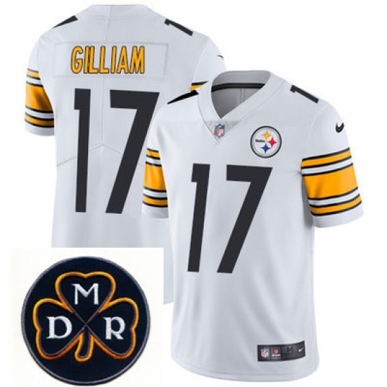 Nike Steelers #17 Joe Gilliam White Mens NFL Vapor Untouchable Limited Stitched With MDR Dan Rooney Patch Jersey Nike Steelers #17 Joe Gilliam White Mens NFL Vapor Untouchable Limited Stitched With MDR Dan Rooney Patch Jersey