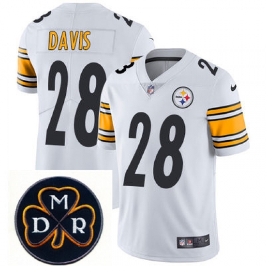 Nike Steelers #28 Sean Davis White Mens NFL Vapor Untouchable Limited Stitched With MDR Dan Rooney Patch Jersey Nike Steelers #28 Sean Davis White Mens NFL Vapor Untouchable Limited Stitched With MDR Dan Rooney Patch Jersey