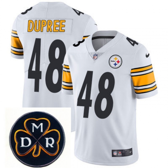 Nike Steelers #48 Bud Dupree White Mens NFL Vapor Untouchable Limited Stitched With MDR Dan Rooney Patch Jersey Nike Steelers #48 Bud Dupree White Mens NFL Vapor Untouchable Limited Stitched With MDR Dan Rooney Patch Jersey
