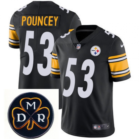 Nike Steelers #53 Maurkice Pouncey Black Mens NFL Vapor Untouchable Limited Stitched With MDR Dan Rooney Patch Jersey Nike Steelers #53 Maurkice Pouncey Black Mens NFL Vapor Untouchable Limited Stitched With MDR Dan Rooney Patch Jersey