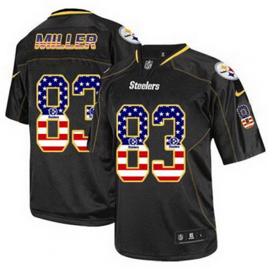 Nike Steelers #83 Heath Miller Black Mens Stitched NFL Elite USA Flag Fashion Jersey Nike Steelers #83 Heath Miller Black Mens Stitched NFL Elite USA Flag Fashion Jersey