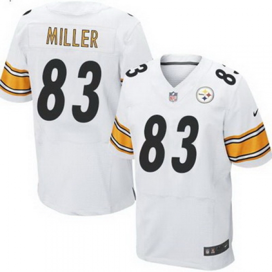 Nike Steelers #83 Heath Miller White Mens Stitched NFL Elite Jersey