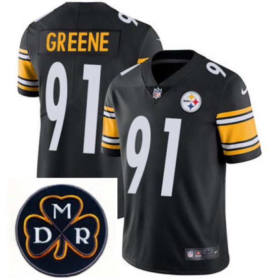 Nike Steelers #91 Kevin Greene Black Mens NFL Vapor Untouchable Limited Stitched With MDR Dan Rooney Patch Jersey Nike Steelers #91 Kevin Greene Black Mens NFL Vapor Untouchable Limited Stitched With MDR Dan Rooney Patch Jersey