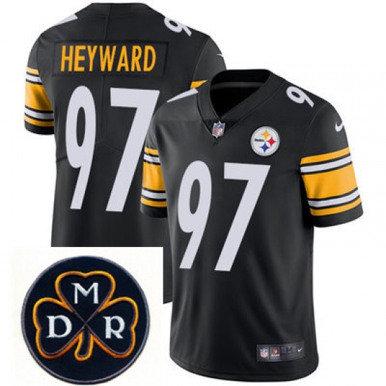 Nike Steelers #97 Cameron Heyward Black Mens NFL Vapor Untouchable Limited Stitched With MDR Dan Rooney Patch Jersey Nike Steelers #97 Cameron Heyward Black Mens NFL Vapor Untouchable Limited Stitched With MDR Dan Rooney Patch Jersey