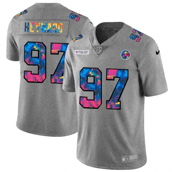 Pittsburgh Steelers 97 Cameron Heyward Men Nike Multi Color 2020 NFL Crucial Catch NFL Jersey Greyheather Pittsburgh Steelers 97 Cameron Heyward Men Nike Multi Color 2020 NFL Crucial Catch NFL Jersey Greyheather
