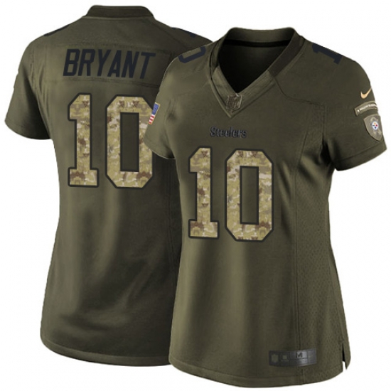 Nike Steelers #10 Martavis Bryant Green Womens Stitched NFL Limited 2015 Salute to Service Jersey Nike Steelers #10 Martavis Bryant Green Womens Stitched NFL Limited 2015 Salute to Service Jersey