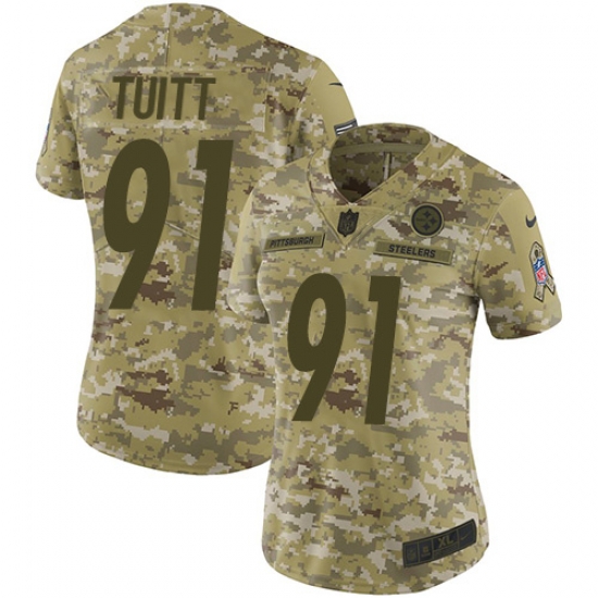 Nike Steelers #91 Stephon Tuitt Camo Women Stitched NFL Limited 2018 Salute to Service Jersey Nike Steelers #91 Stephon Tuitt Camo Women Stitched NFL Limited 2018 Salute to Service Jersey