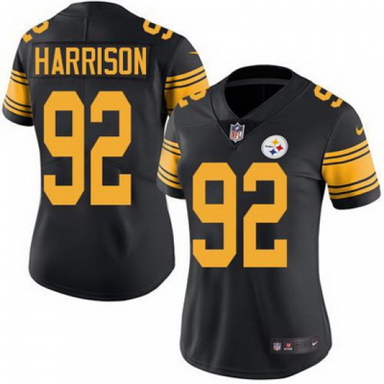 Nike Steelers #92 James Harrison Black Womens Stitched NFL Limited Rush Jersey Nike Steelers #92 James Harrison Black Womens Stitched NFL Limited Rush Jersey