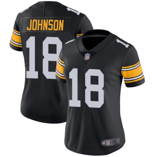Steelers 18 Diontae Johnson Black Alternate Women Stitched Football Vapor Untouchable Limited Jersey Steelers 18 Diontae Johnson Black Alternate Women Stitched Football Vapor Untouchable Limited Jersey
