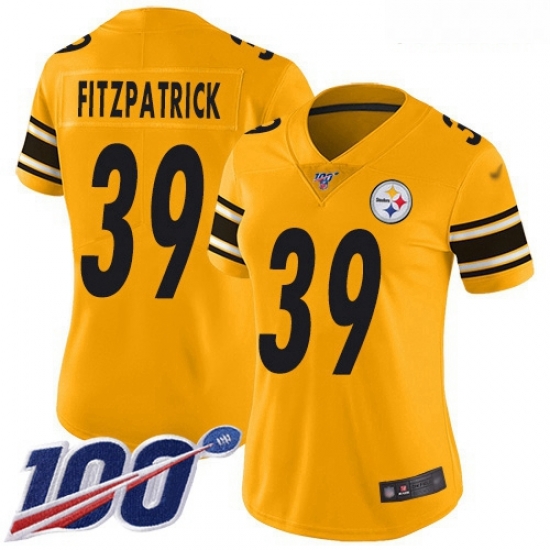 Steelers #39 Minkah Fitzpatrick Gold Women Stitched Football Limited Inverted Legend 100th Season Jersey Steelers #39 Minkah Fitzpatrick Gold Women Stitched Football Limited Inverted Legend 100th Season Jersey