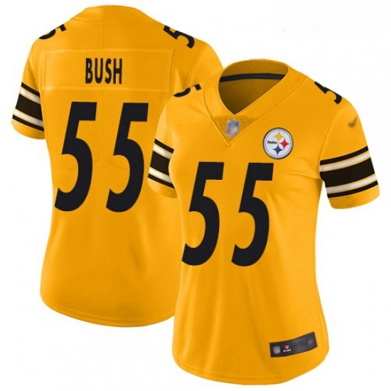 Steelers #55 Devin Bush Gold Women Stitched Football Limited Inverted Legend Jersey Steelers #55 Devin Bush Gold Women Stitched Football Limited Inverted Legend Jersey