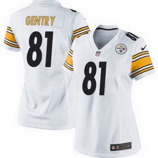 Women Nike 81 Zach Gentry Pittsburgh Steelers Game White Jersey Women Nike 81 Zach Gentry Pittsburgh Steelers Game White Jersey