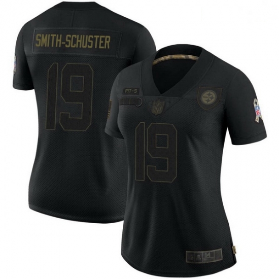 Women Pittsburgh Steelers 7 JuJu Smith-Schuster Black Limited 2020 Salute To Service Jersey Women Pittsburgh Steelers 7 JuJu Smith-Schuster Black Limited 2020 Salute To Service Jersey